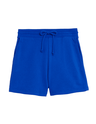 

Womens M&S Collection Cotton Rich Jersey High Waisted Shorts - Royal, Royal