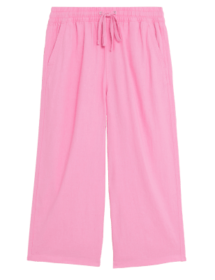 

Womens M&S Collection 3/4-Hose mit hohem Leinenanteil und weitem Bein - Petal Pink, Petal Pink