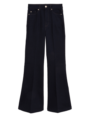 

Womens M&S Collection High Waisted Flared Jeans - Indigo Mix, Indigo Mix