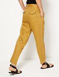 Pure Linen Tapered Leg Trousers