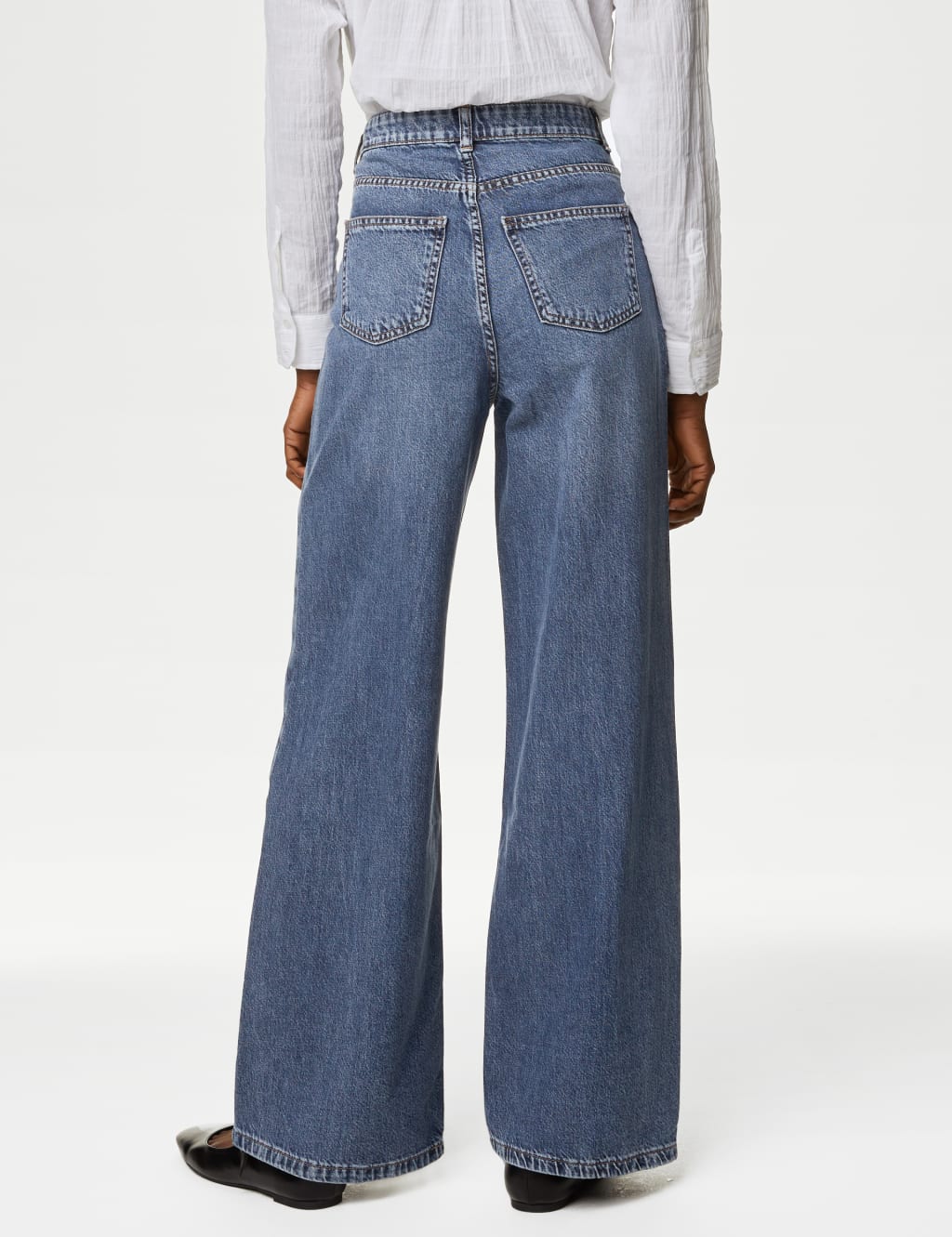 Lyocell™ Blend Mid Rise Wide Leg Jeans image 5