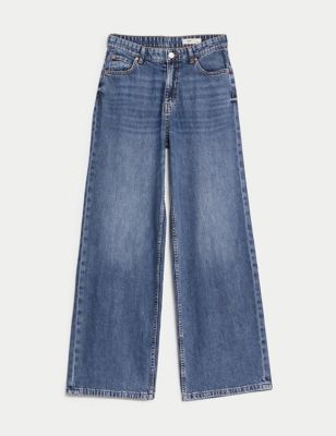 Lyocell™ Blend Mid Rise Wide Leg Jeans