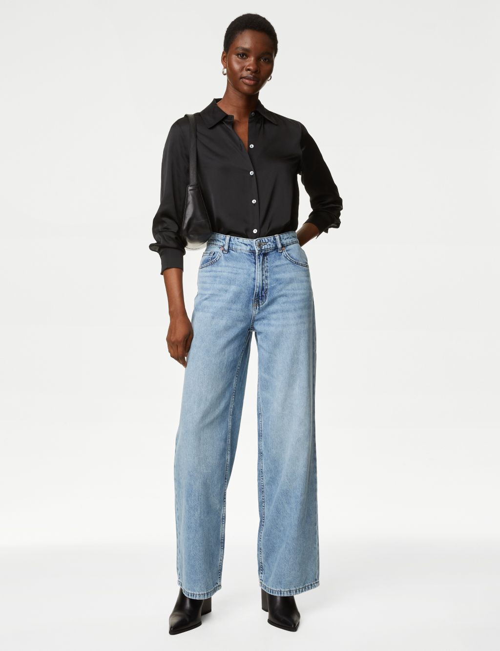 Lyocell™ Blend Mid Rise Wide Leg Jeans image 1