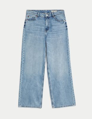 Lyocell™ Blend Mid Rise Wide Leg Jeans