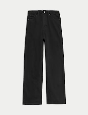 

Womens M&S Collection The Wide-Leg Jeans - Black, Black