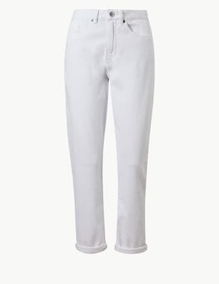 m&s white cropped jeans