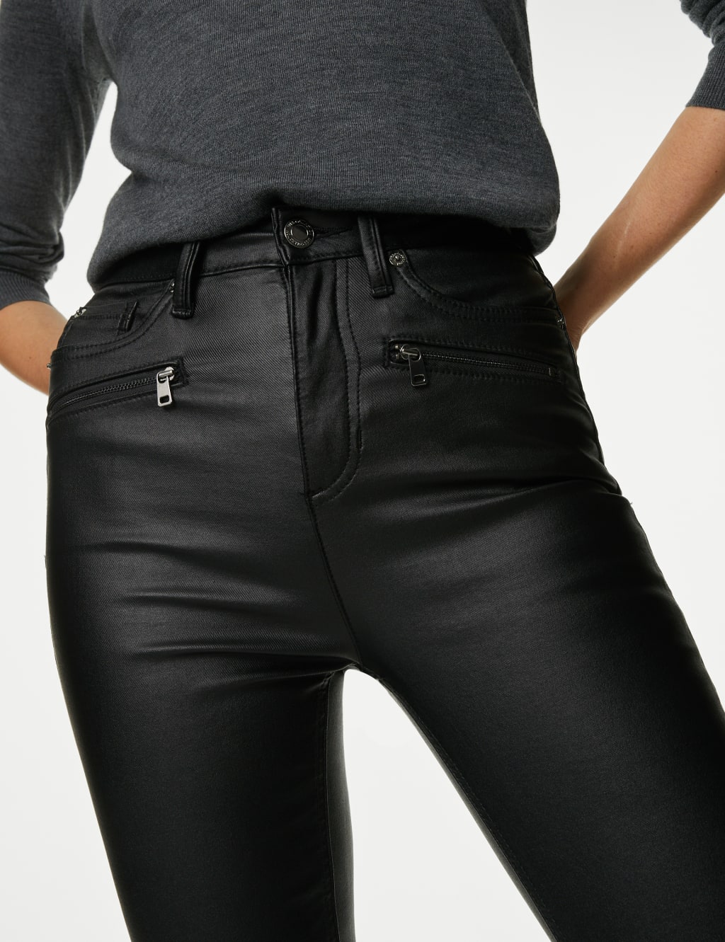 Ivy Coated High Waisted Skinny Jeans image 3
