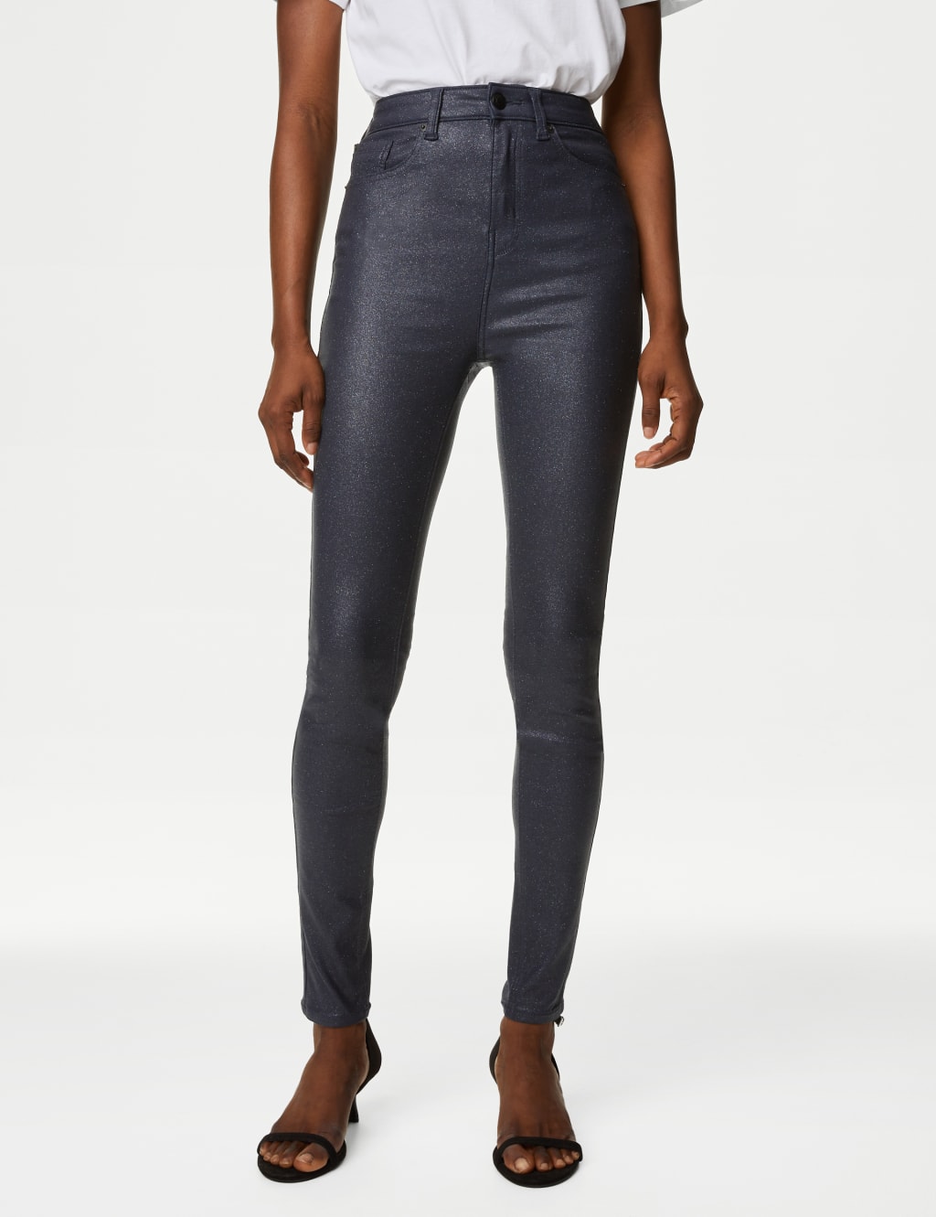 Ivy High Waisted Shimmer Skinny Jeans image 4