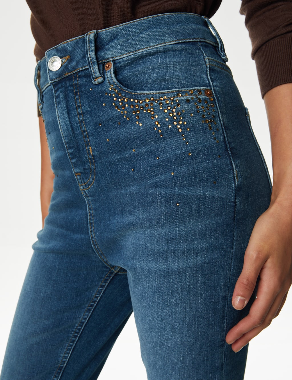 Ivy High Waisted Embellished Skinny Jeans image 3