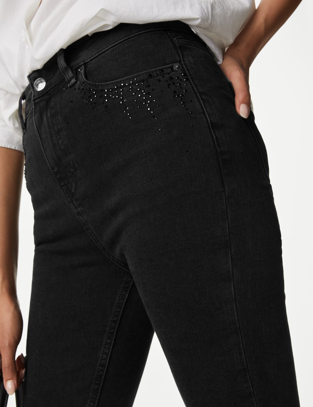 Ivy High Waisted Embellished Skinny Jeans image 4