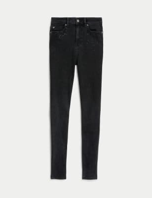 Ivy High Waisted Embellished Skinny Jeans