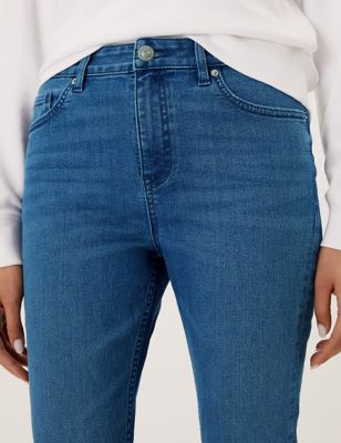 

Womens M&S Collection Ivy Raw Hem Skinny Jeans - Medium Indigo, Medium Indigo