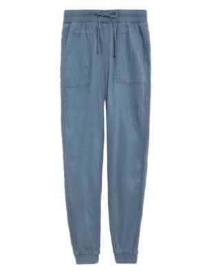 

Womens M&S Collection Tencel™ Blend Cuffed Ankle Grazer Joggers - Air Force Blue, Air Force Blue