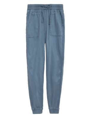 

Womens M&S Collection Tencel™ Blend Cuffed Ankle Grazer Joggers - Air Force Blue, Air Force Blue