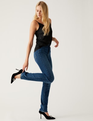 

Womens M&S Collection Sienna High Waisted Straight Leg Jeans - Black, Black
