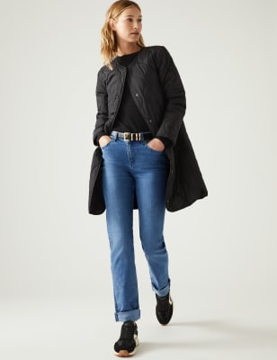 Marks And Spencer Womens M&S Collection Sienna Straight Leg Jeans with Stretch - Med Blue Denim, Med Blue Denim