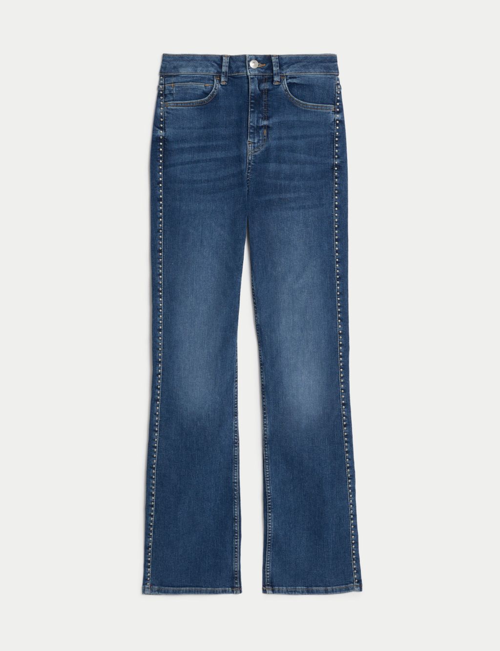 Eva High Waisted Stud Detail Bootcut Jeans image 2