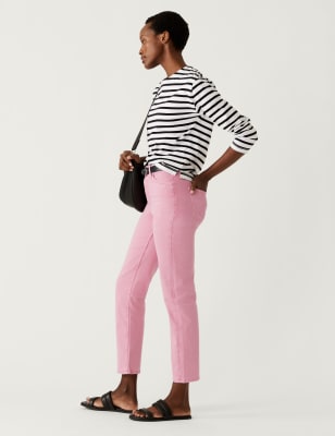 

Womens M&S Collection Knöchellange Jeans mit geradem Bein „Harper“ - Petal Pink, Petal Pink