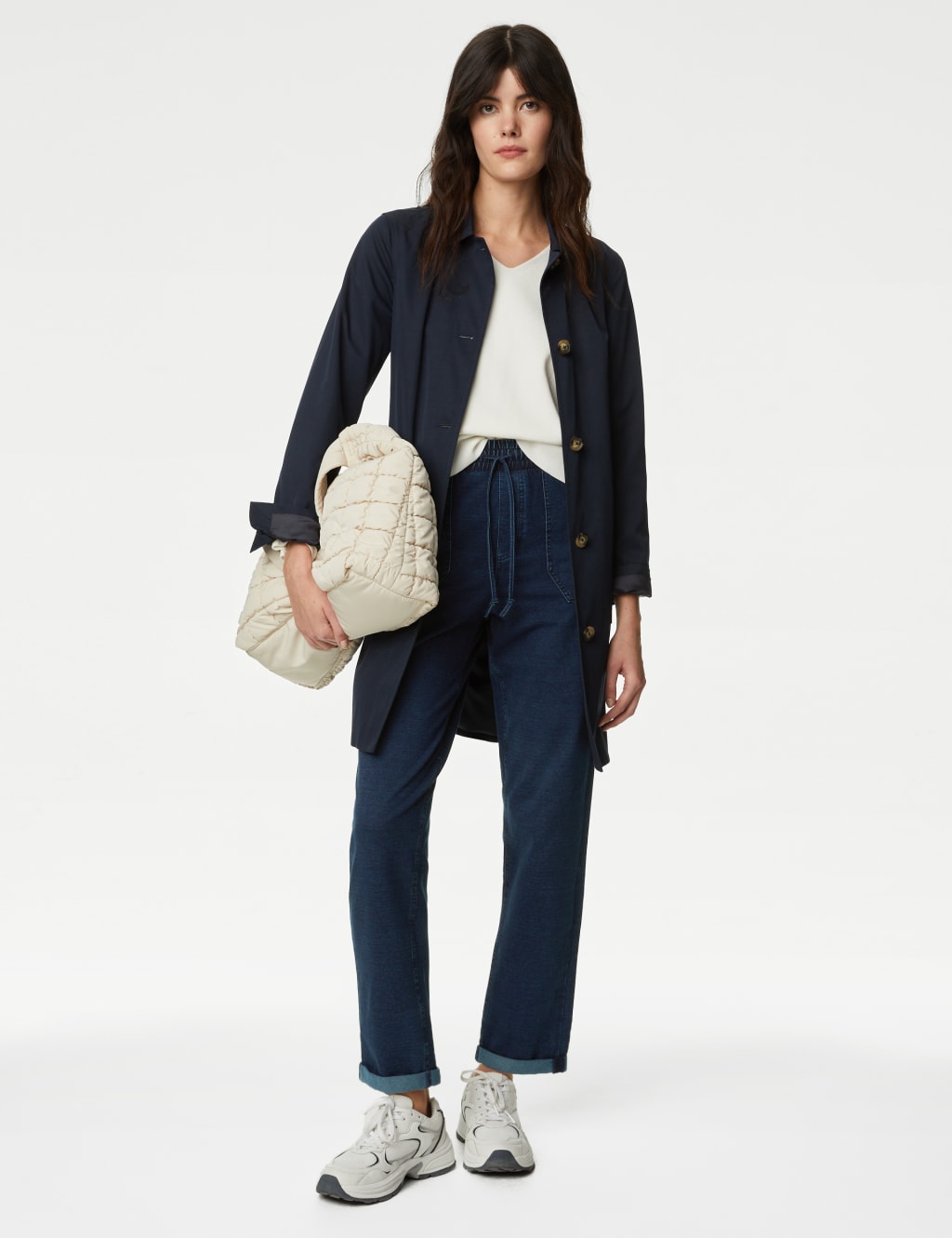 Denim Jersey Straight Leg Trousers image 1