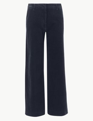 Corduroy Wide Leg Ankle Grazer Trousers | M&S Collection | M&S