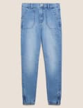 Cotton Blend Slim Fit Ankle Grazer Joggers
