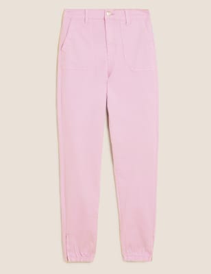 

Womens M&S Collection Schmal geschnittene, knöchellange Jogginghose aus Baumwollmischgewebe - Cool Pink, Cool Pink