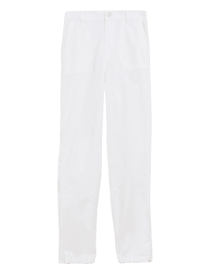 

M&S Collection Pantalón deportivo tobillero slim con mezcla de algodónWomens - Ivory, Ivory