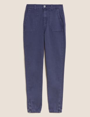 

Womens M&S Collection Schmal geschnittene, knöchellange Jogginghose aus Baumwollmischgewebe - Moondust, Moondust