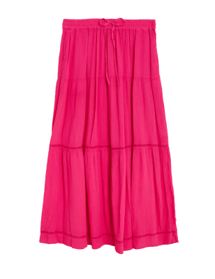 

M&S Collection Falda maxi de corte en A de crepéWomens - Fuchsia, Fuchsia