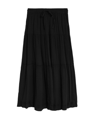 

M&S Collection Falda maxi de corte en A de crepéWomens - Black, Black