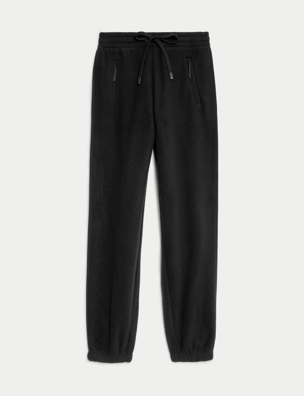 Fleece Drawstring Zip Pockets Cuffed Joggers image 1