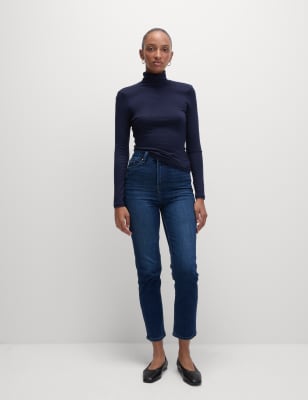 M&S Women's Harper Supersoft Cigarette Jeans - 8SHT - Indigo, Indigo,Medium Indigo,Dark Indigo,Light