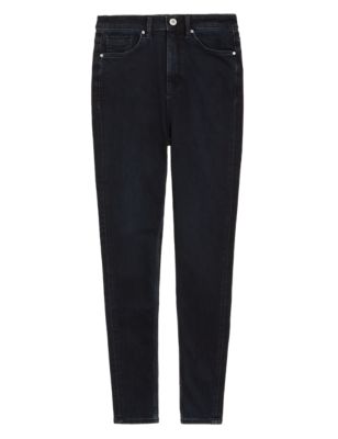 

Womens M&S Collection Ivy Supersoft High Waisted Skinny Jeans - Blue/Black, Blue/Black