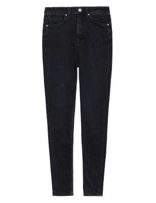 

Womens M&S Collection Ivy Supersoft High Waisted Skinny Jeans - Blue/Black, Blue/Black