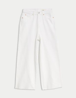 High Waisted White Jeans