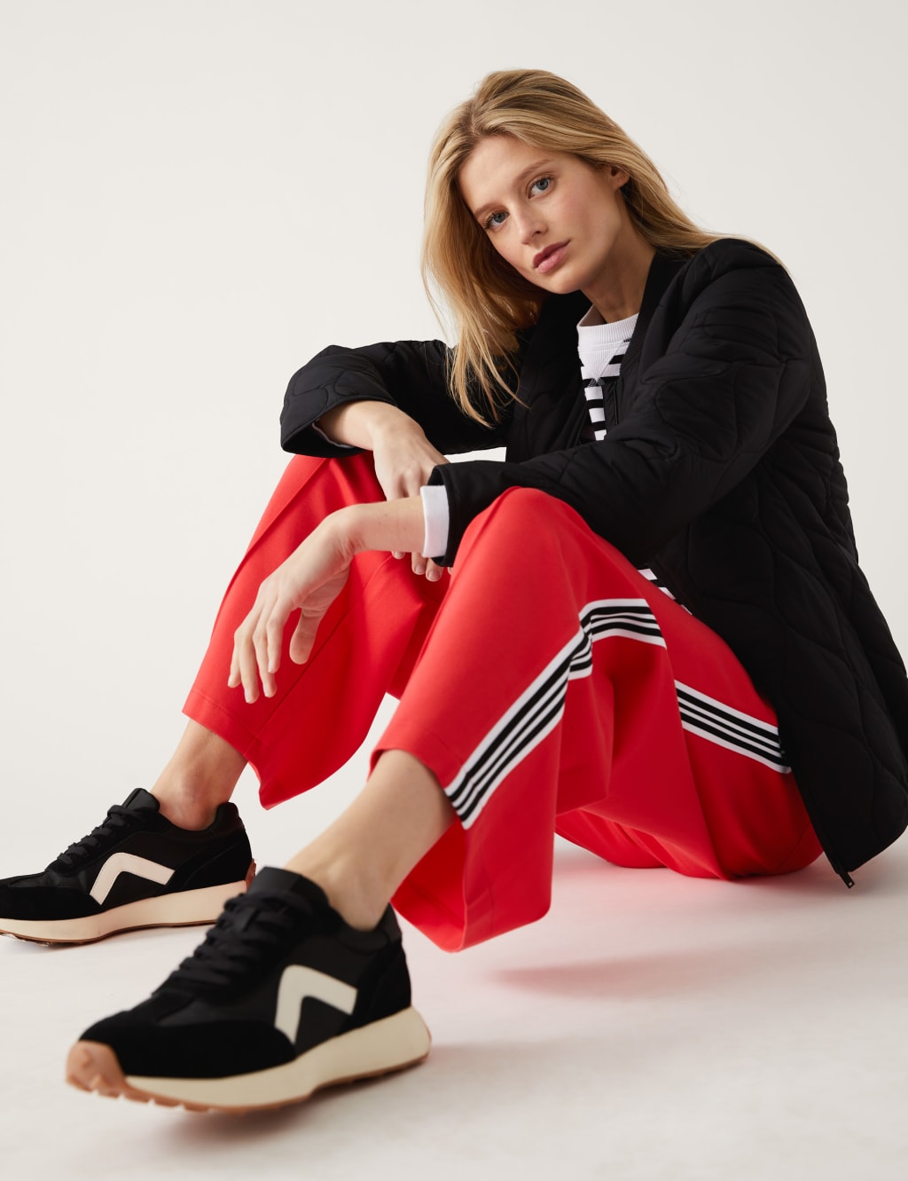 Jersey Side Stripe Wide Leg Trousers image 1