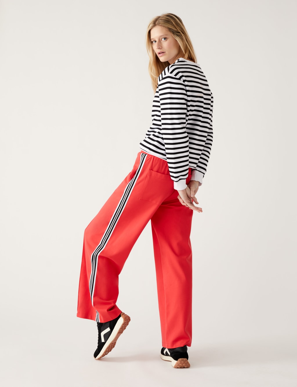 Jersey Side Stripe Wide Leg Trousers image 5