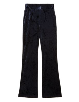 

Womens M&S Collection Velour High Waisted Flared Leggings - Midnight Navy, Midnight Navy