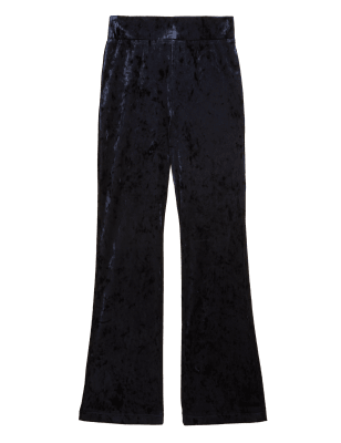 

Womens M&S Collection Velour High Waisted Flared Leggings - Midnight Navy, Midnight Navy