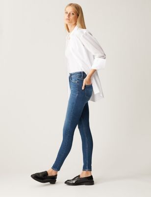 

Womens M&S Collection Thermal Ivy High Waisted Skinny Jeans - Dark Indigo, Dark Indigo