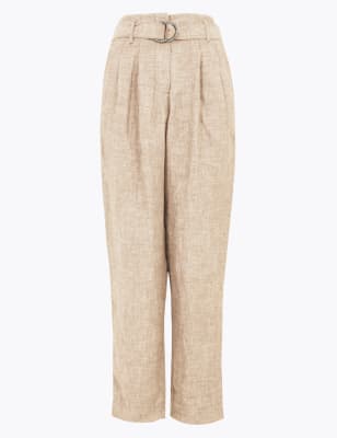 tapered linen trousers