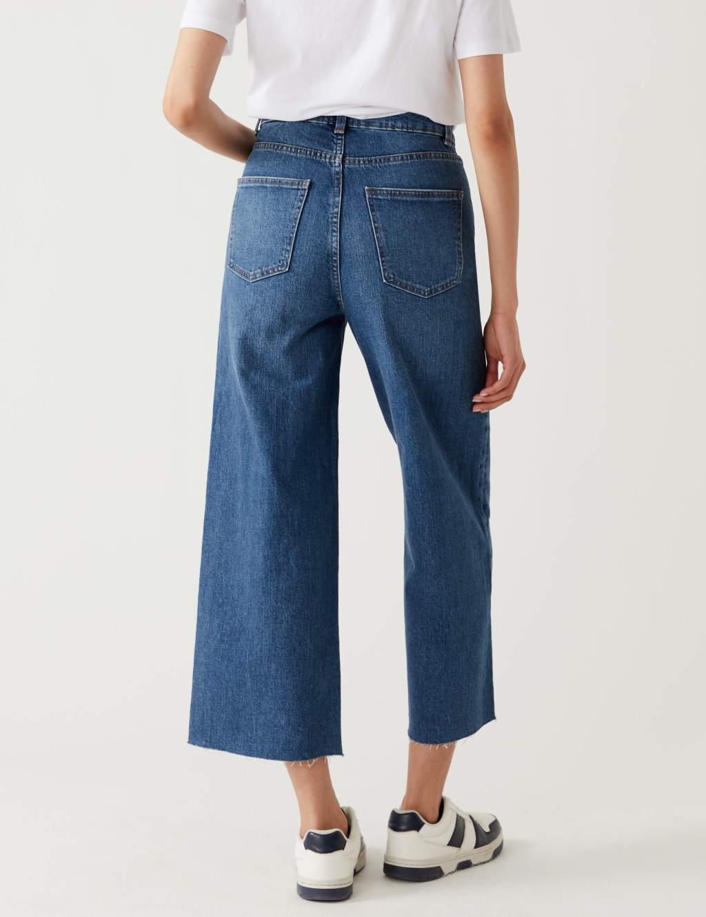 High Waisted Wide Leg Ankle Grazer Jeans image 5