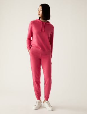 

Womens M&S Collection The Cotton Rich Cuffed Joggers - Pink, Pink