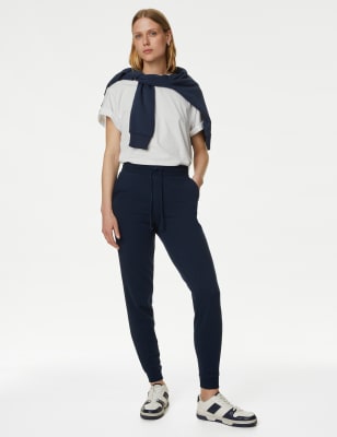 Marks And Spencer Womens M&S Collection The Cotton Rich Cuffed Joggers - Navy