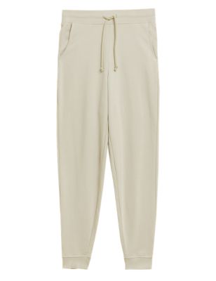 

Womens M&S Collection The Cotton Rich Cuffed Joggers - Beige, Beige