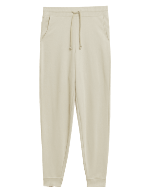 

Womens M&S Collection The Cotton Rich Cuffed Joggers - Beige, Beige