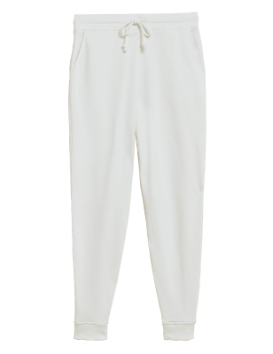 

Womens M&S Collection The Cotton Rich Cuffed Joggers - Soft White, Soft White