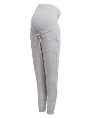 

Womens M&S Collection Maternity Cotton Rich Cuffed Joggers - Grey Marl, Grey Marl