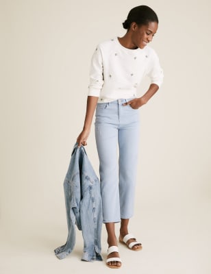 Mid rise clearance cropped jeans