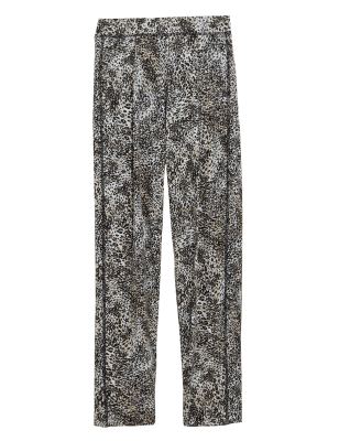 

Womens M&S Collection Jersey Printed Relaxed Tapered Trousers - Natural Mix, Natural Mix